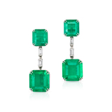 A IMPRESSIVE PAIR OF COLOMBIAN EMERALD AND DIAMOND EARRINGS -    - Fine Jewels and Silver
