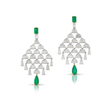 A PAIR OF EMERALD AND DIAMOND EARRINGS -    - Fine Jewels and Silver