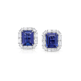 A PAIR OF TANZANITE AND DIAMOND EARRINGS -    - Fine Jewels and Silver