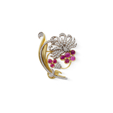 RUBY AND DIAMOND BROOCH -   - Fine Jewels and Silver
