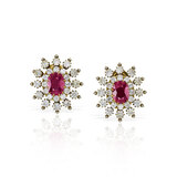 A PAIR OF BURMESE RUBY AND DIAMOND EARRINGS -    - Fine Jewels and Silver