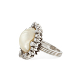 NATURAL PEARL AND DIAMOND RING -    - Fine Jewels and Silver