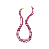 EXCEPTIONAL THREE-ROW BURMESE RUBY AND DIAMOND NECKLACE -    - Fine Jewels and Silver