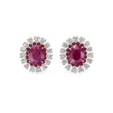 A PAIR OF RUBY AND DIAMOND EARRINGS -    - Fine Jewels and Silver