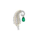 EMERALD, PEARL AND DIAMOND PIN -    - Fine Jewels and Silver