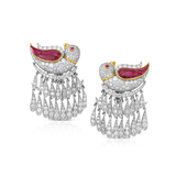 A PAIR OF SPINEL AND DIAMOND ‘BIRD‘ EARRINGS -    - Fine Jewels and Silver