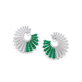 A PAIR OF EMERALD AND DIAMOND EARRINGS -    - Fine Jewels and Silver