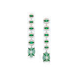 A PAIR OF EMERALD, CHALCEDONY AND DIAMOND EARRINGS -    - Fine Jewels and Silver