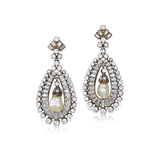 A PAIR OF PEARL AND DIAMOND EARRINGS -    - Fine Jewels and Silver