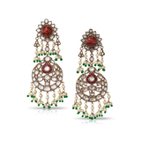 PAIR OF SPINEL AND DIAMOND ‘POLKI CHANDBALI‘ EARRINGS -    - Fine Jewels and Silver