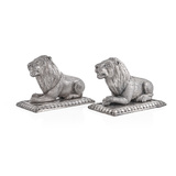 A PAIR OF DECORATIVE LIONS -   - Fine Jewels and Silver