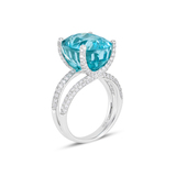 BLUE ZIRCON AND DIAMOND RING -    - Fine Jewels and Silver