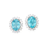 AN EXQUISITE PAIR OF TOURMALINE AND DIAMOND EARRINGS -    - Fine Jewels and Silver