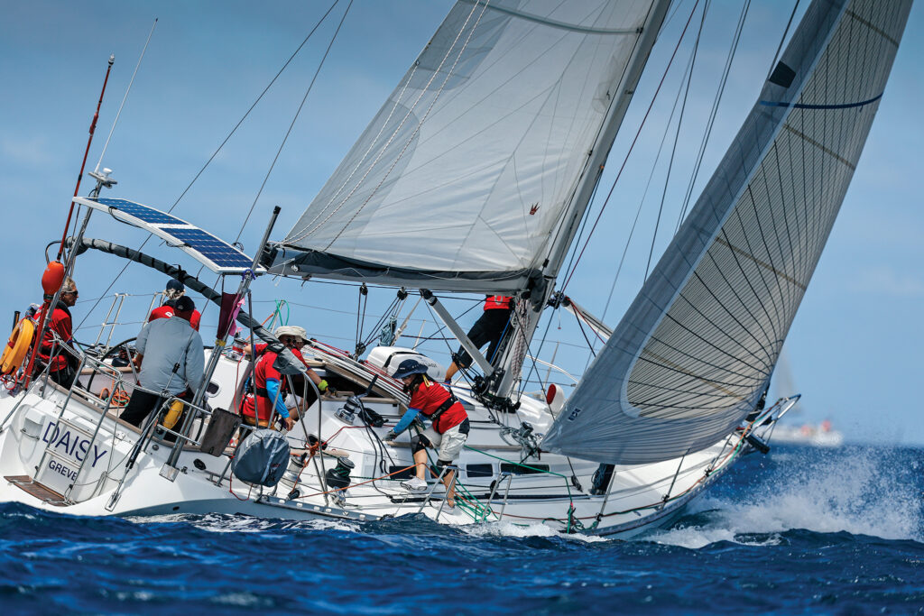 Daisy’s crew show off their winning ways in the spin-optional club class at Sailing Week.