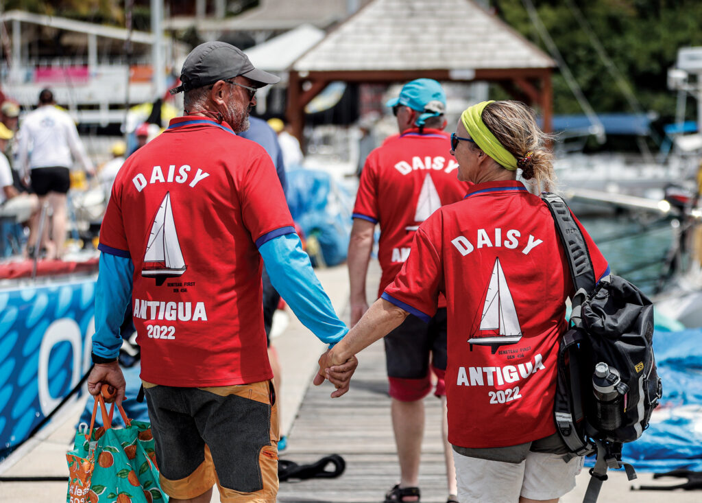 Some crew from Daisy, a First 456 from Denmark, represent with team shirts. 