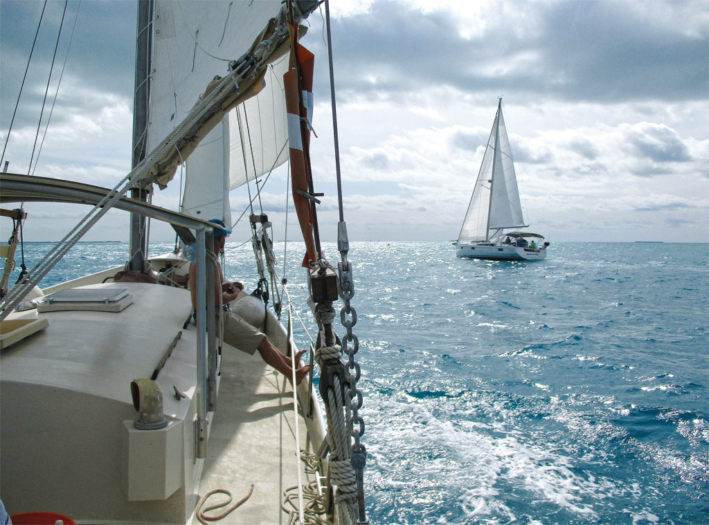 04-conch-regatta A pair of cruisers heads for Cuba after the start of last year’s cup. Photos courtesy of Karen Evens