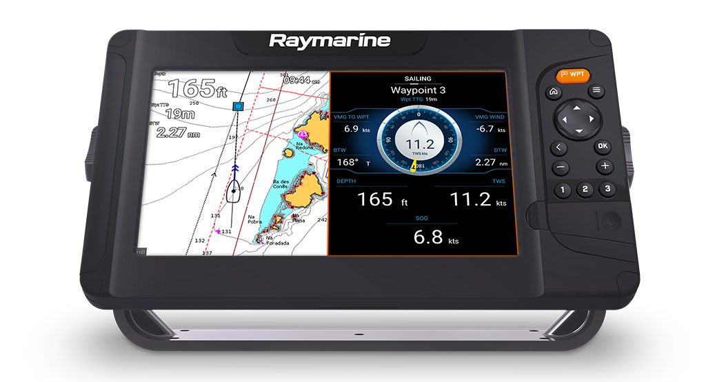 Raymarine-Element-9s-Front-Tilt-Chart-Sailing-Data-Dark Raymarine-Element-9s-Front-Tilt-Chart-Sailing-Data-Dark