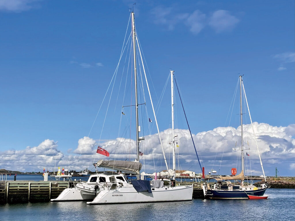 a group of boats on a body of water