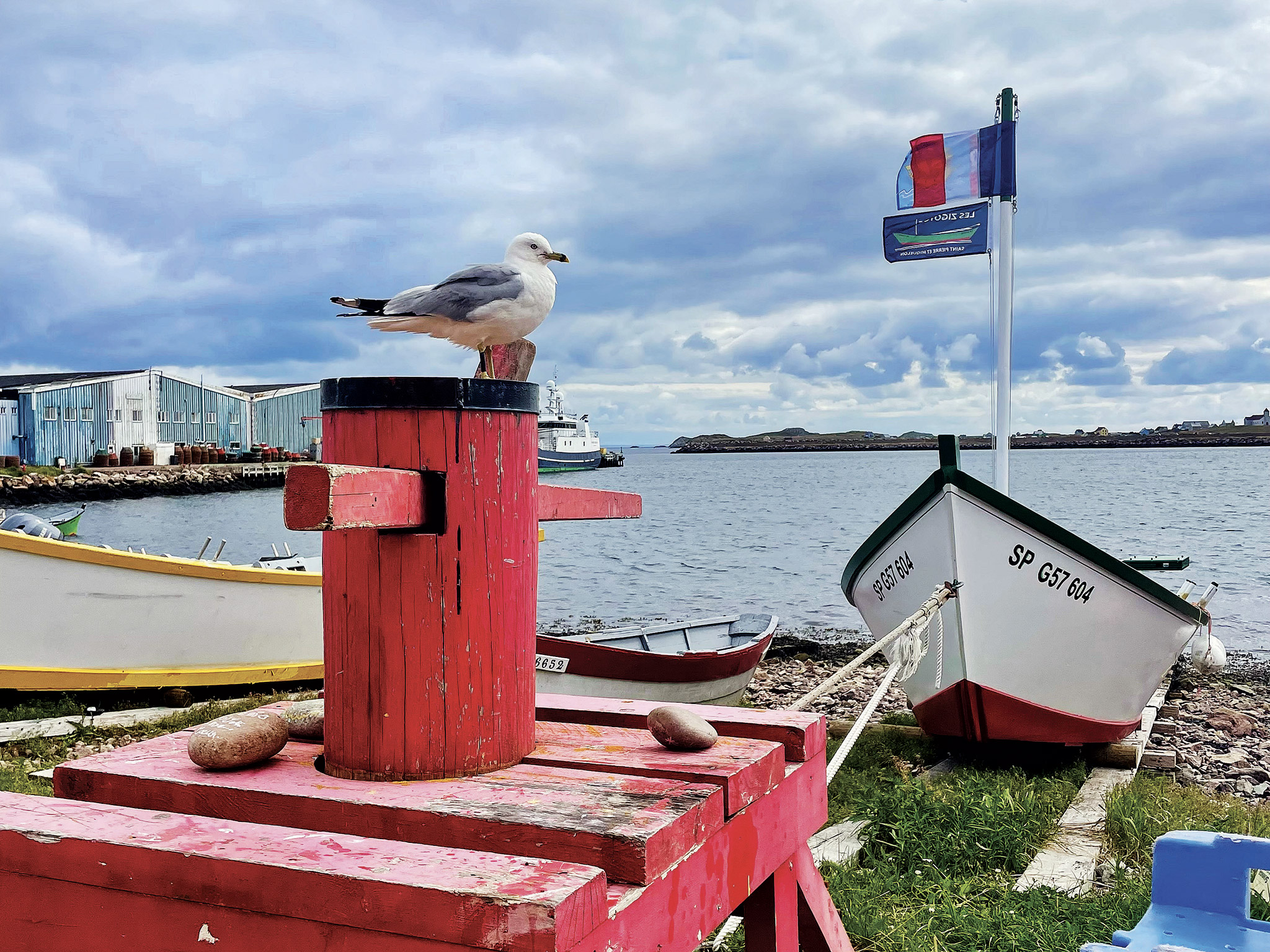 Locals use a clever ramp and capstan system to pull their boats out of the water.