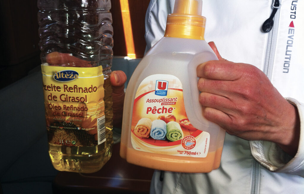 A little fabric softener with the olive oil goes a long way in head maintenance. Photo: Tom Cunliffe