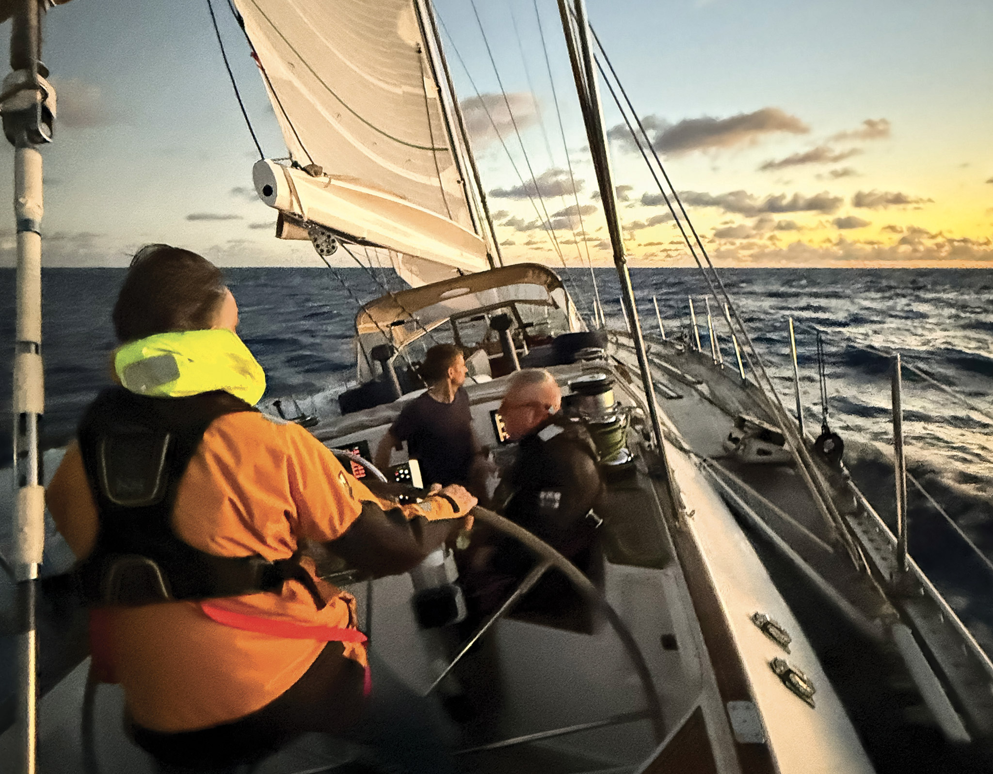 The Swan 70 Adrienne sails steadily across the Atlantic from west to east. Photo courtesy of Andy Schell