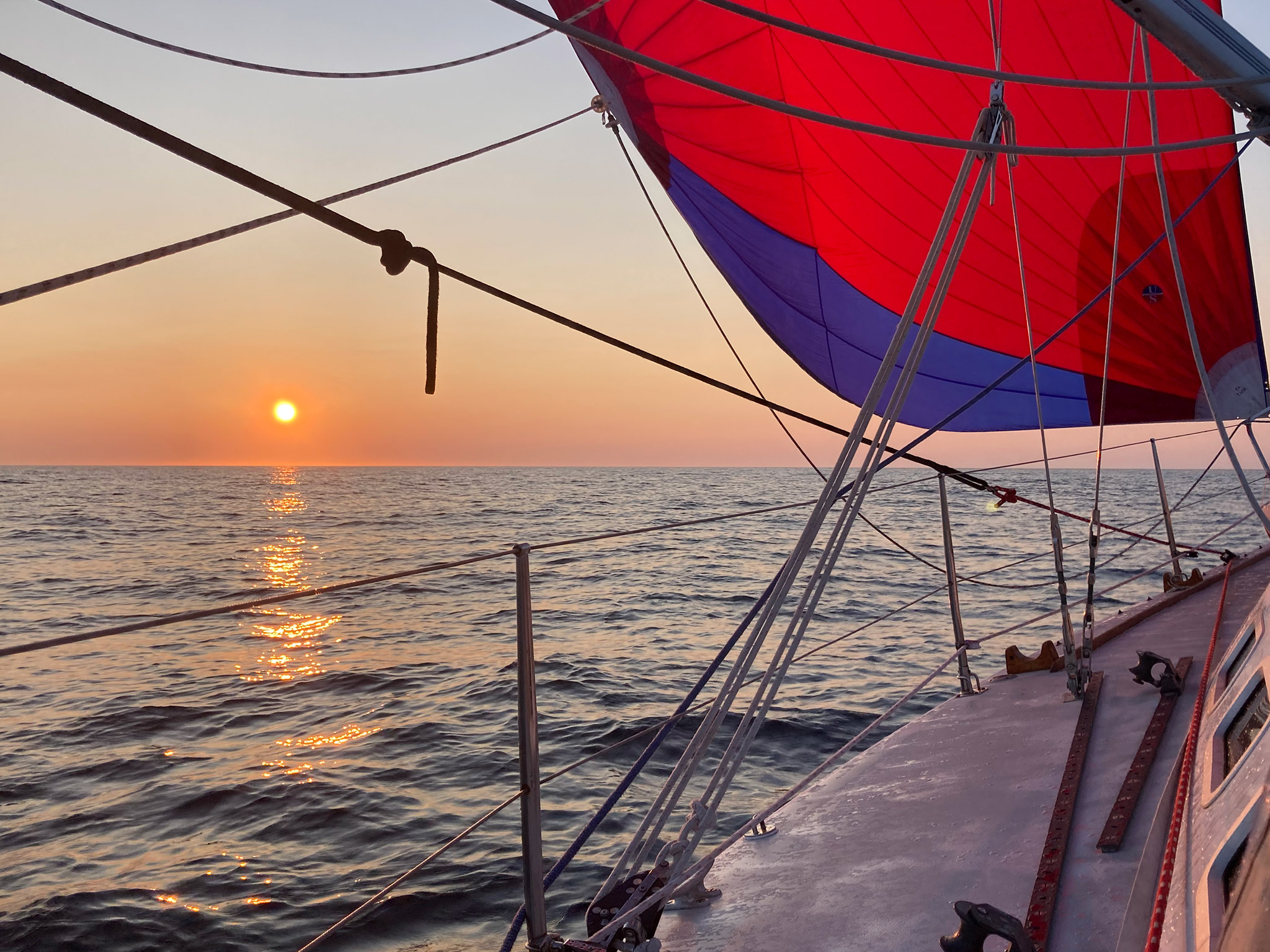 The dawns weren’t always this beautiful on the summer cruise from Maine to Newfoundland, but when the fog allowed, the sunrise was always most welcome. Photo by Molly Mulhern