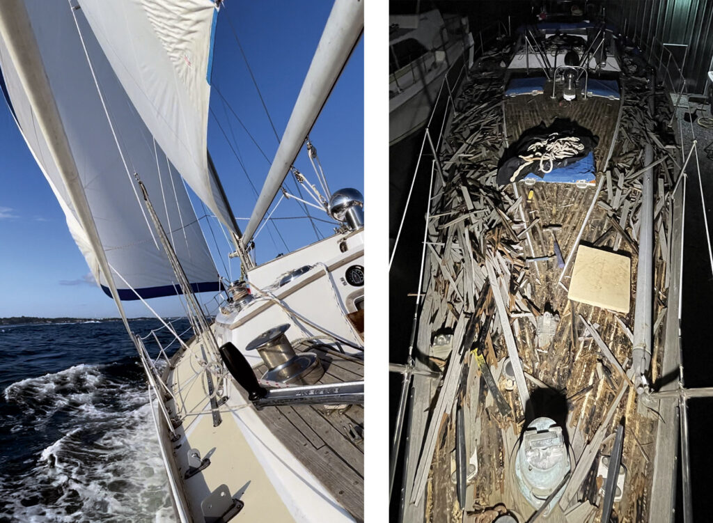 a sailboat with a white sail and a white sail