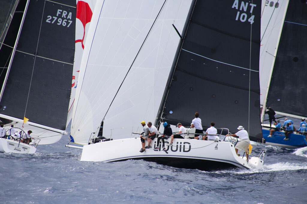 the starting line at Antigua Sailing Week