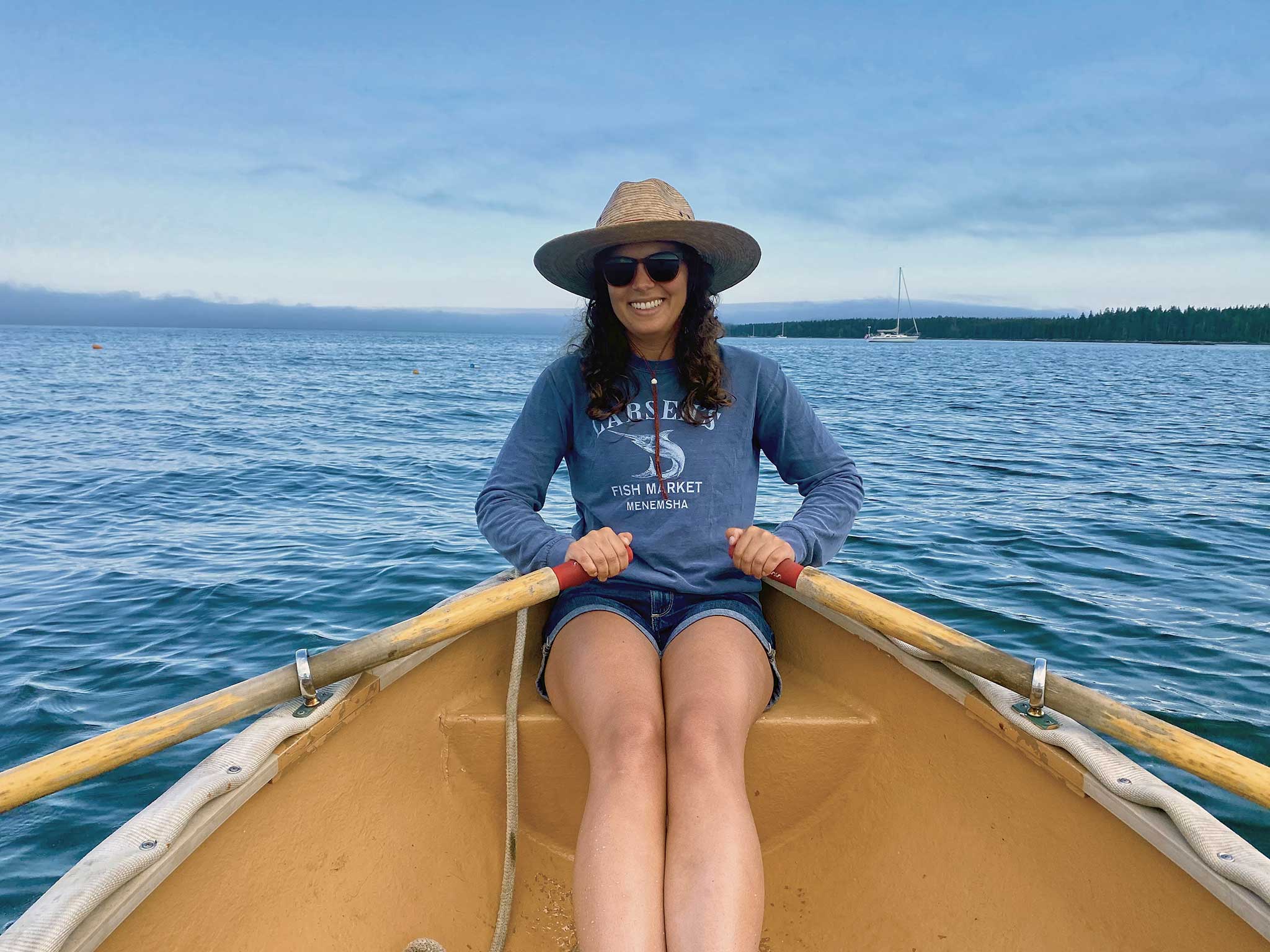 Alison gets her exercise while rowing Tanner.
Photo Adam Cove