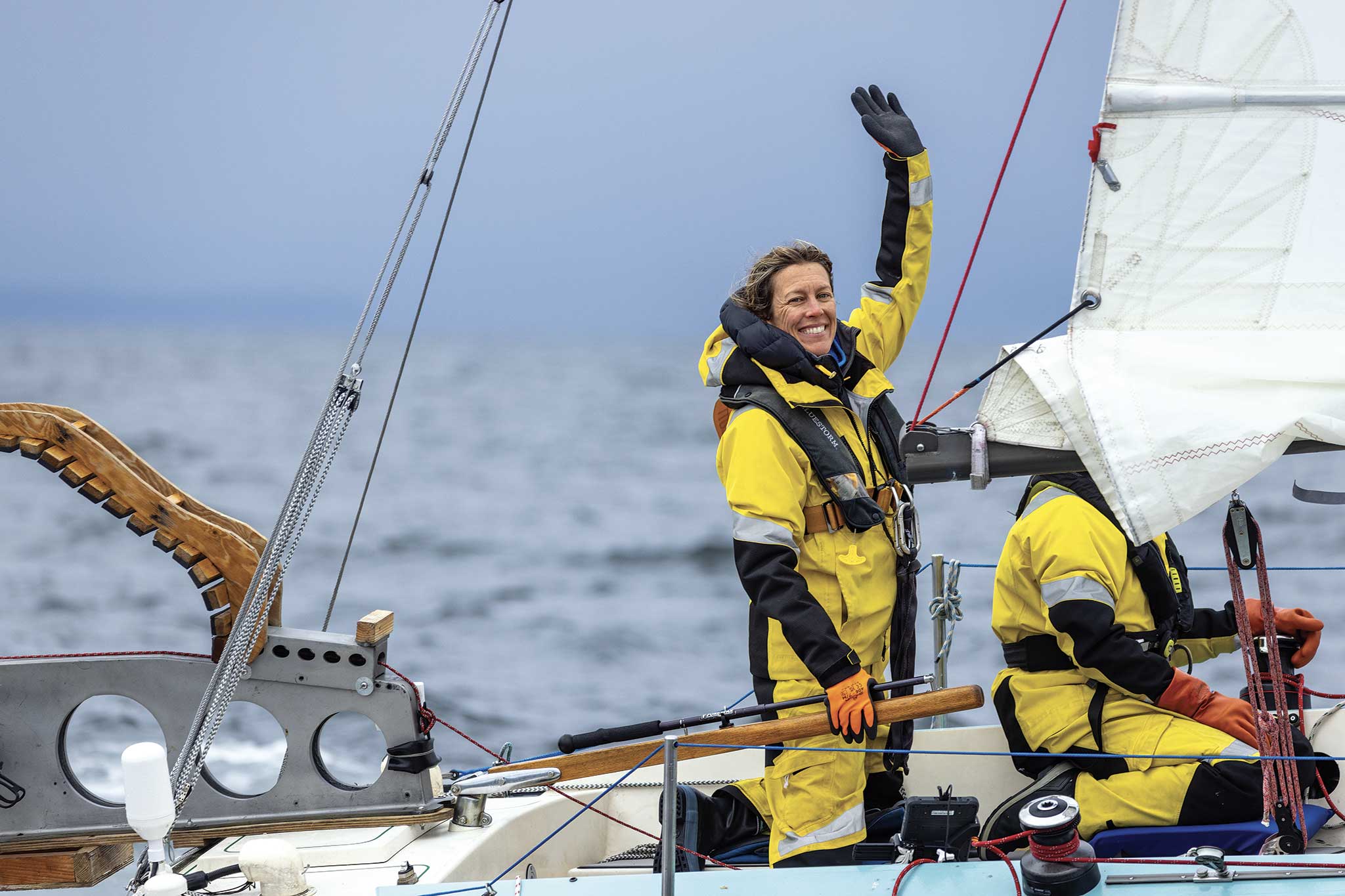 00-LEAD1-Copy-of-06.17-31_TAYLOR_BAYLY-2048x Brianna at the helm during the Race to Alaska.
Photo by Taylor Bayly/Race to Alaska