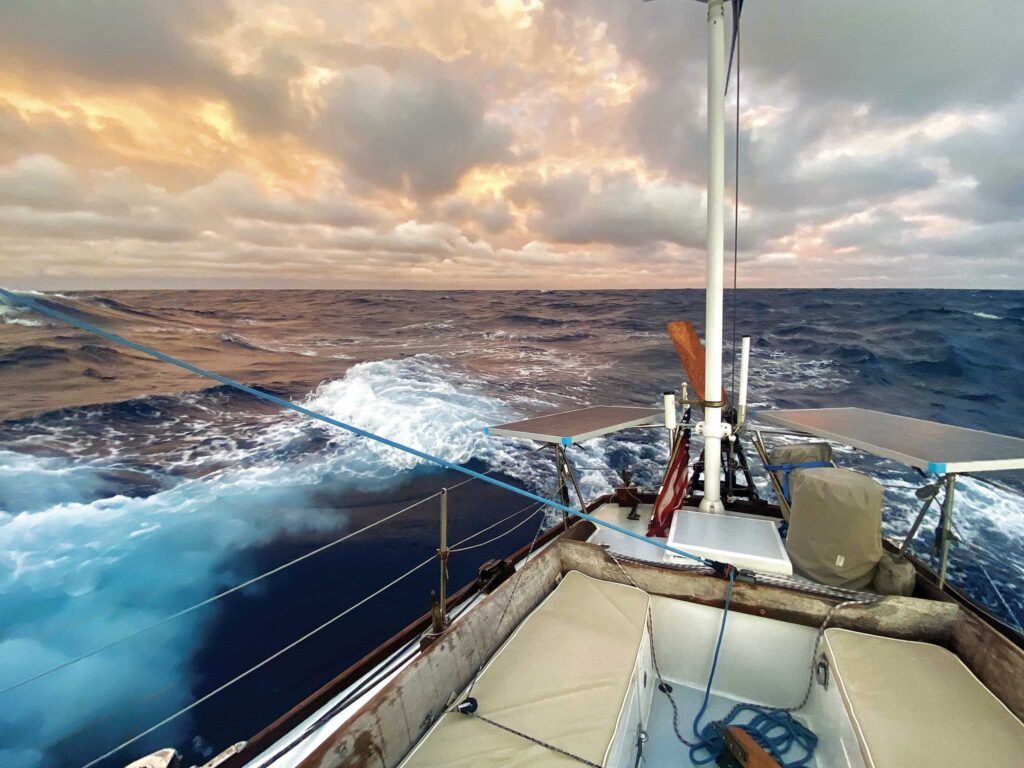 Boat on the water at dusk