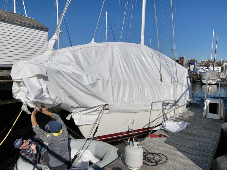 Boat under shrinkwrap