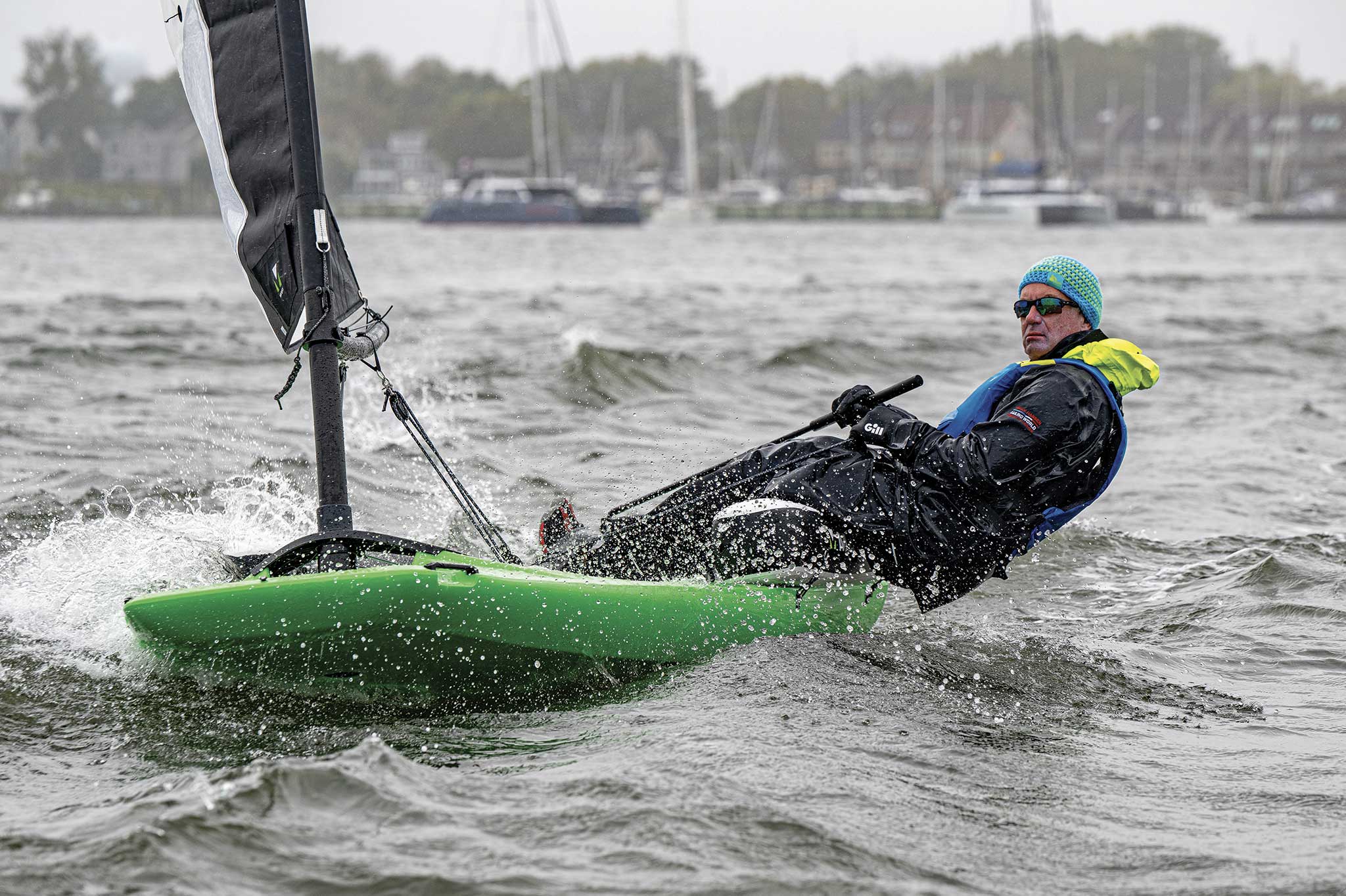 Despite it’s surfboard-like looks, the Maverick sails like a real dinghy. Photo: Walter Cooper