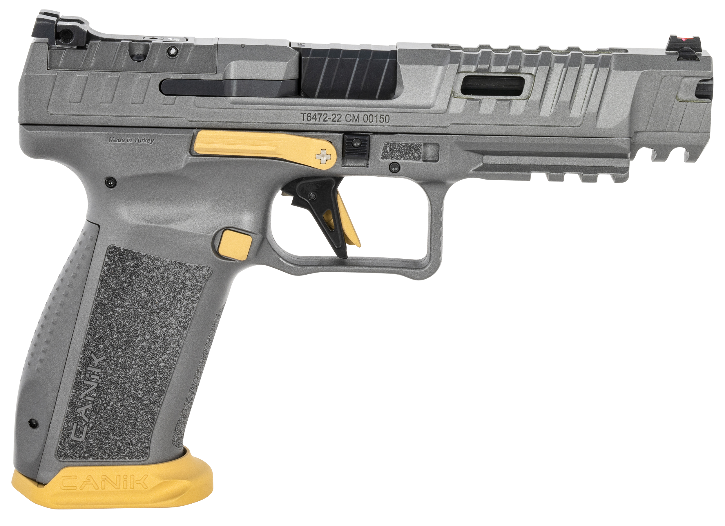 Canik SFx Rival 9mm Full Size Pistol 5 in. 18+1 Rival Gray Gold - Superb Competition Ready Kit