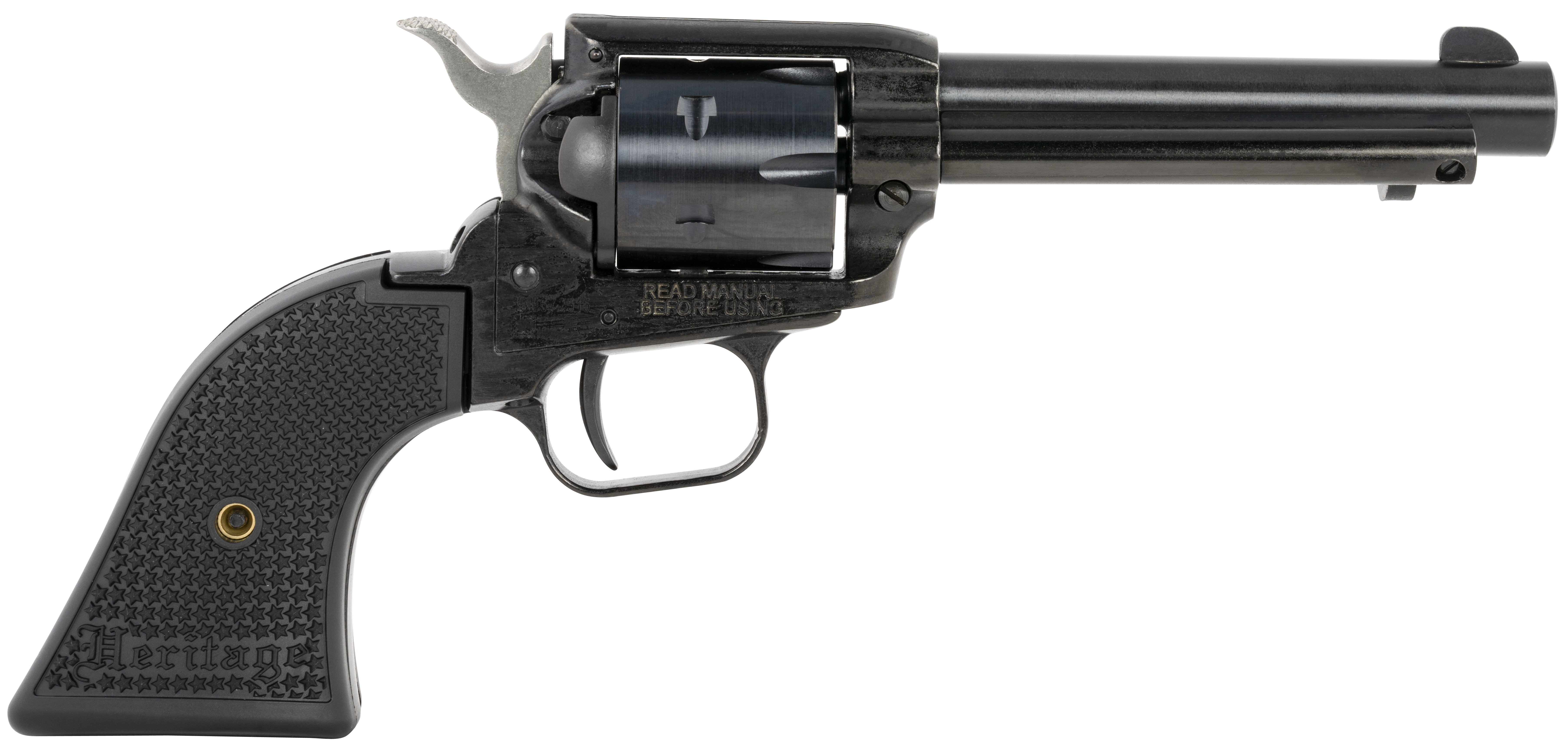 Heritage Rough Rider 22 LR Revolver 4.75 in. 6-Shot Black Cerakote Polymer Grip - Superb Single Action Plinker