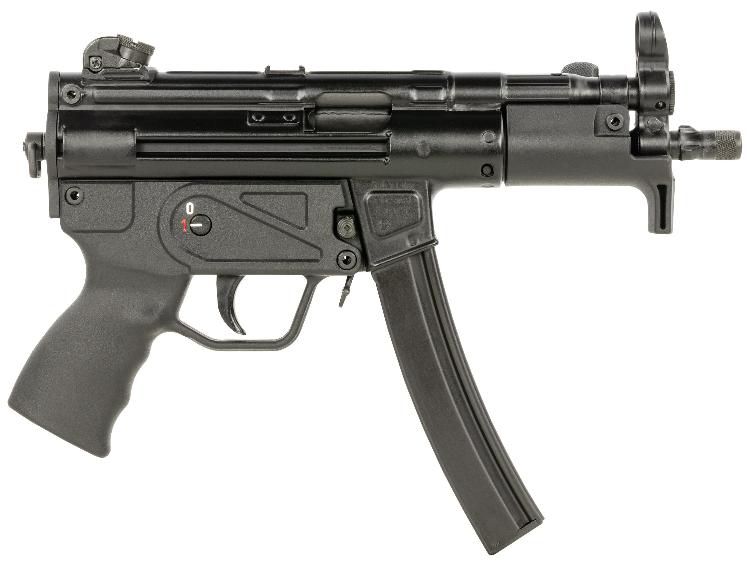 Century Arms AP5-P CORE 9mm 5.75" - Superb Roller-Delayed Pistol 5 Century Arms AP5-P CORE 9mm pistol left side profile with thirty round magazine