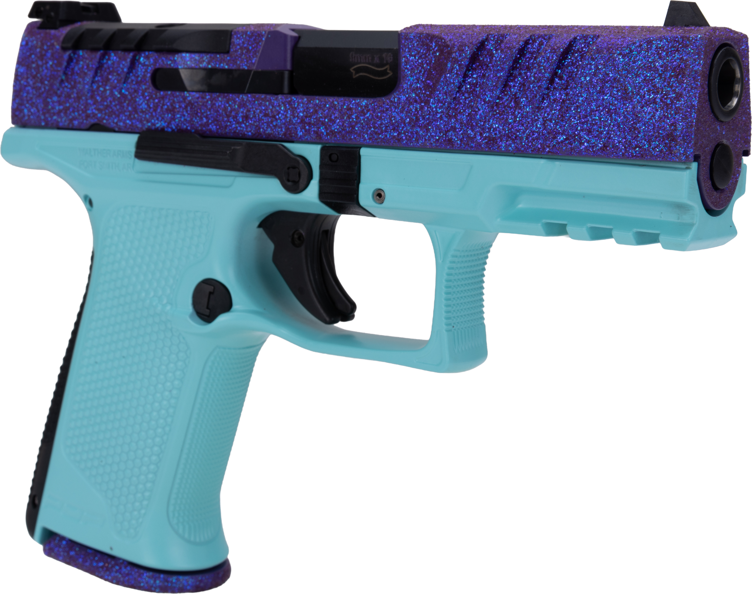 Walther PDP F-Series Voodoo Mermaid 9mm 4 in. - Superb 15+1 Optic Ready Pistol 5 Walther PDP F-Series Voodoo Mermaid pistol shown from the front right with the optic cut and accessory rail