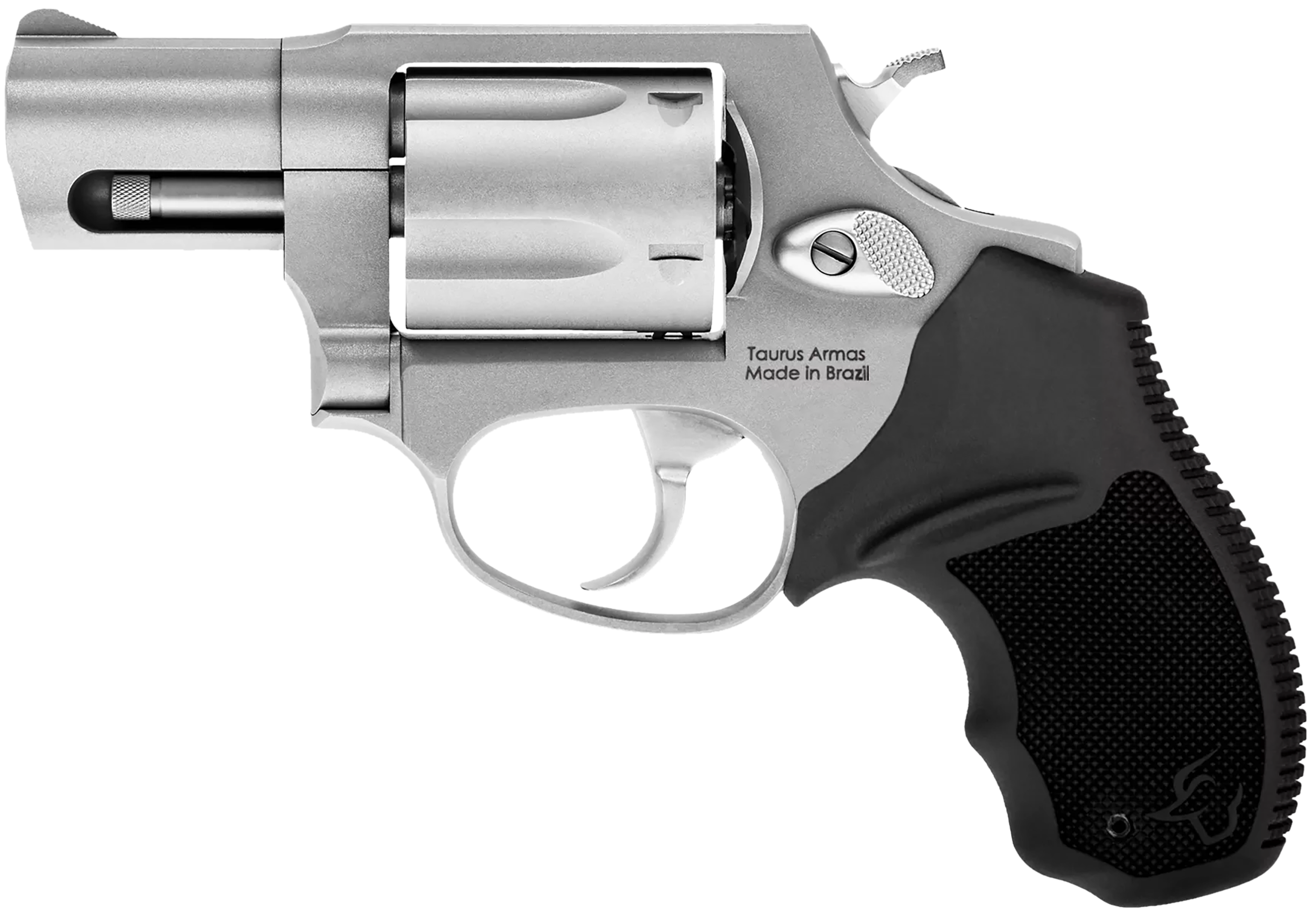 Taurus 605 357 Magnum 2 in. Matte Stainless 5-Shot Revolver - Superb Everyday Carry Choice 5 Taurus 605 357 Magnum right side matte stainless with finger grooved rubber grip