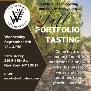 Ny september 9th 2026 portfolio tasting flier