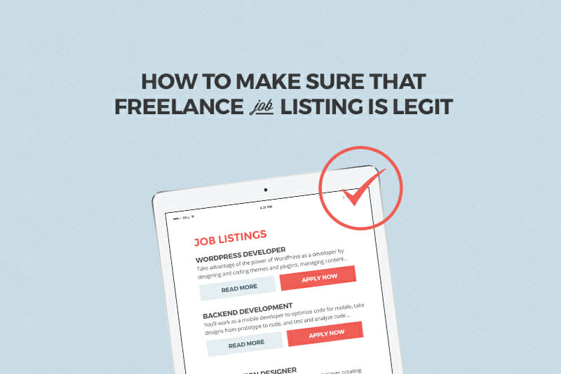 how to make sure that freelance job listing is legit