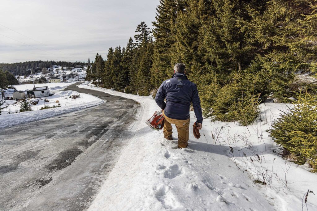 a man standing in the snow