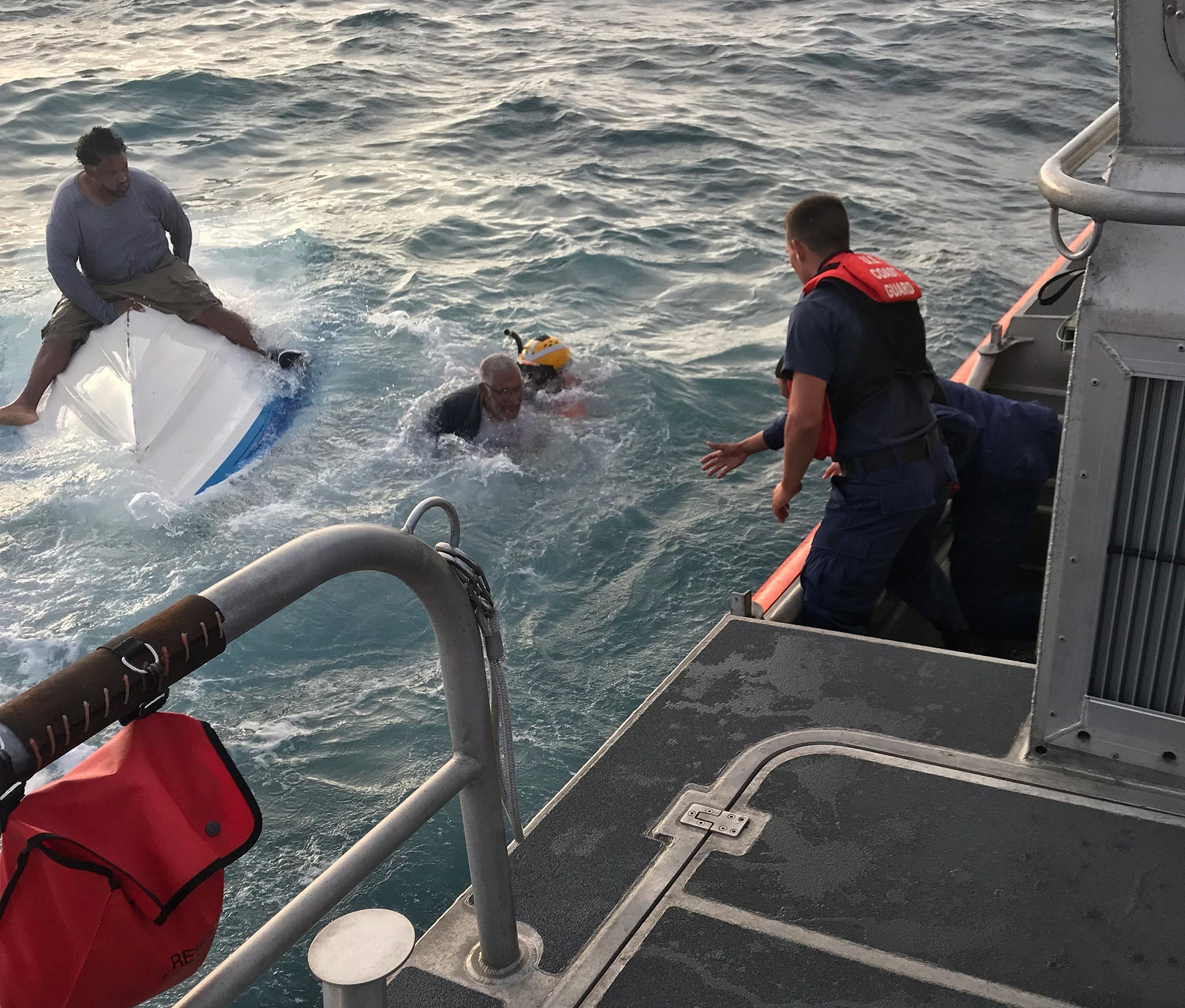 a group of people in the water