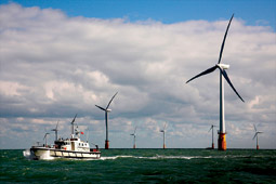 The Thanet offshore wind farm off southeast England is the largest in the world, with 100 turbines that generate enough electricity to power 200,000 homes. The Thanet offshore wind farm off southeast England is the largest in the world, with 100 turbines that generate enough electricity to power 200,000 homes.