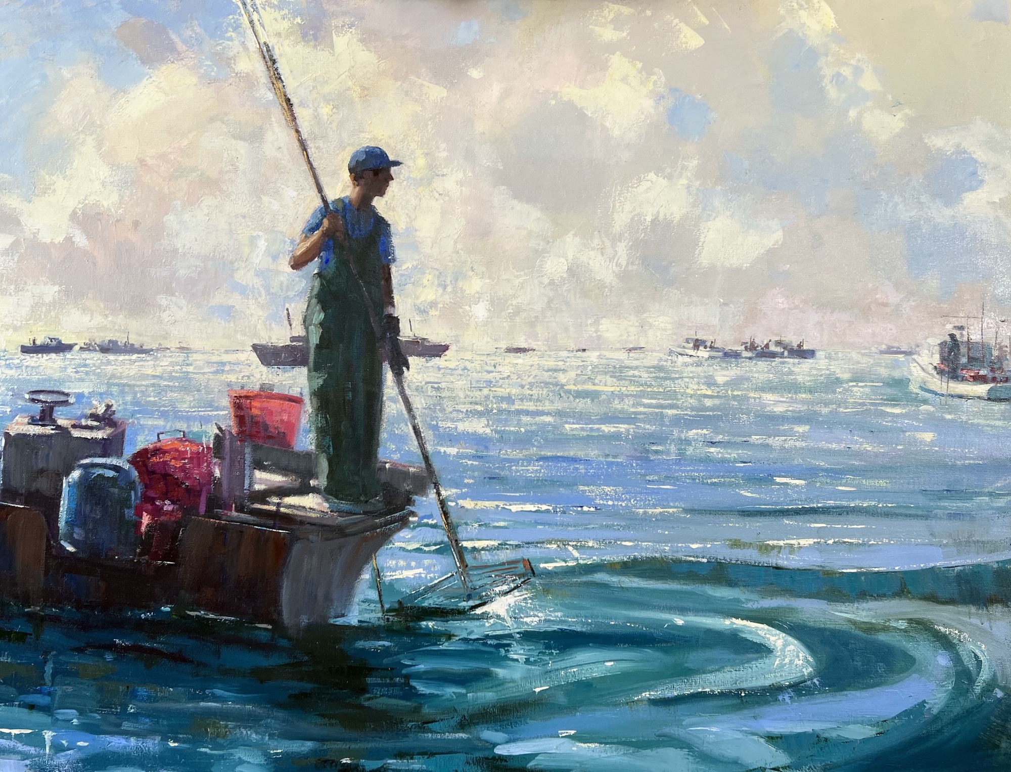 4799589xxl-2-Oyster Tonger A painting of a man Oyster Tongering