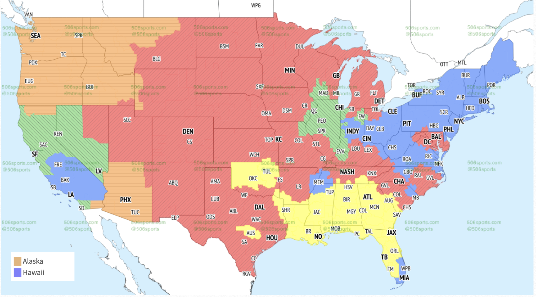 NFL coverage map Week 7, FOX NFL TV map