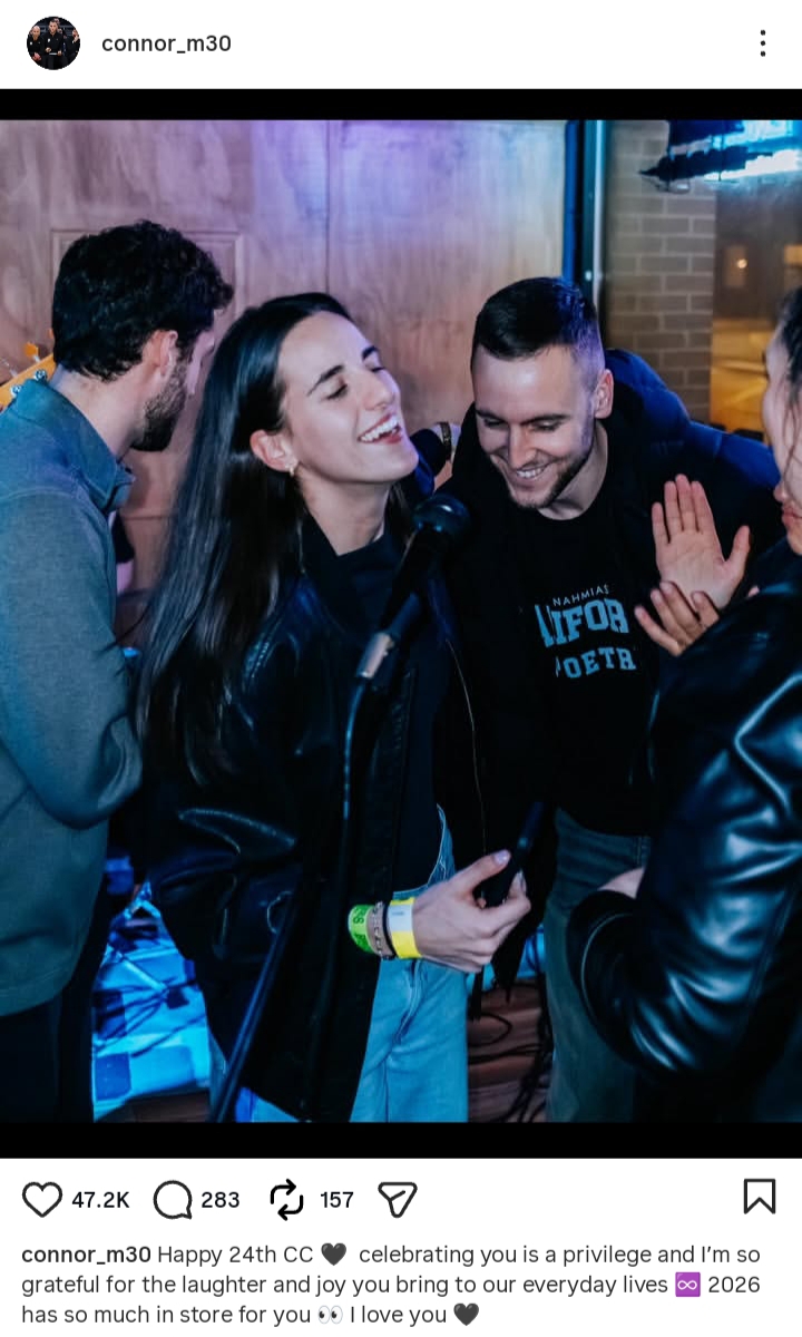 Connor McCaffery's Instagram birthday post to Caitlin Clark.