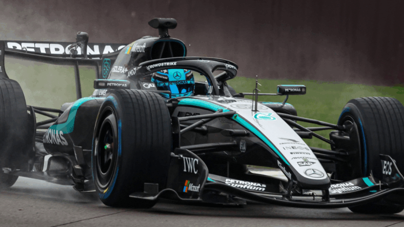 George Russell Mercedes F1 Barcelona testing 