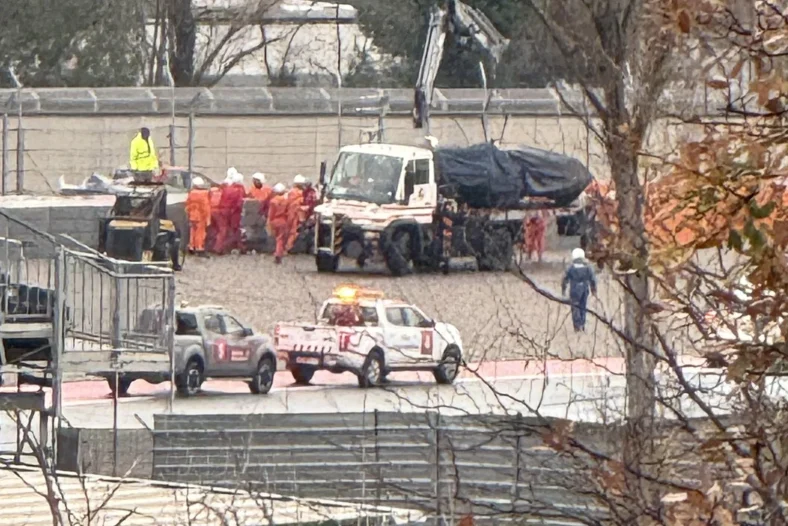 F1 Fromula 1 Isaac Hadjar Red Bull crash testing barcelona