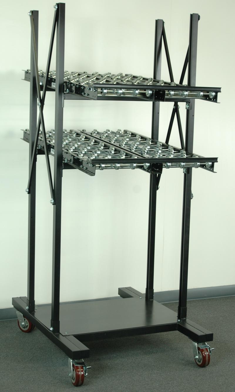 Stackbin Flow Racks 2 Level Flow Rack with Skate Wheel Rollers