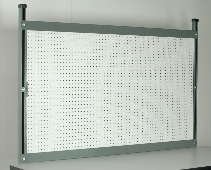 Stackbin Workbenches 36" High Full Width White Pegboard